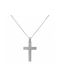 Baptismal Crosses with White Gold Matte Cross K18 Set with Chain 046984c 046984c Men's Gold 18 Karats