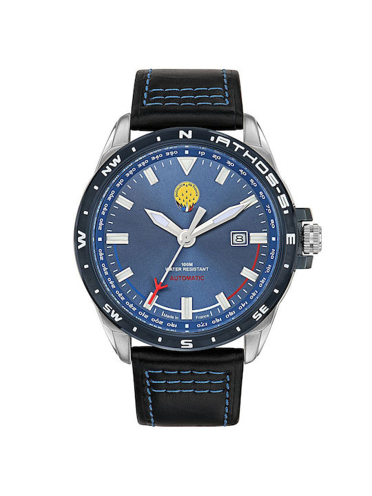 Patrouille De France Watch Automatic with Black / Black Leather Strap