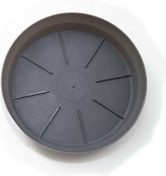 11027403 Round Plate Pot Charcoal 26x26cm