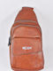 Leather Men's Bag Sling Tabac Brown
