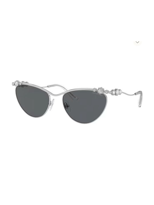 Swarovski Sunglasses with Silver Metal Frame and Silver Mirror Lens 5691646