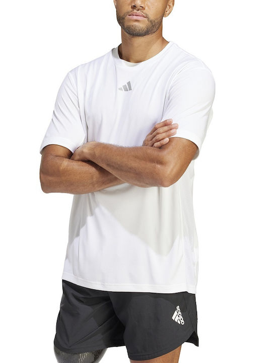 Adidas Ανδρικό Αθλητικό T-shirt Κοντομάνικο Λευκό