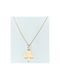 Necklace 14K Gold Clover Two-Sided