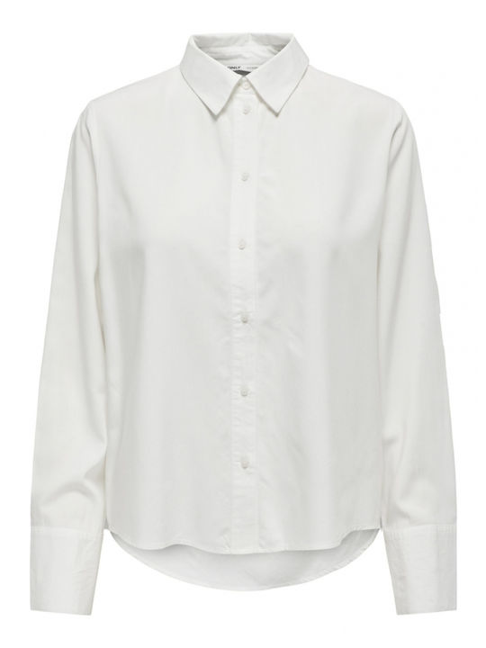 Only Women's Monochrome Long Sleeve Shirt White