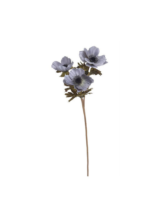 Floare artificială Anemone, 56cm, Gri-Violet