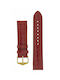 Hirsch Crocograin Leather Strap Burgundy 12mm