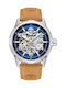 Timberland Ανδρικό Ρολόι 46mm Αυτόματο με Καφέ Δερμάτινο Λουράκι
