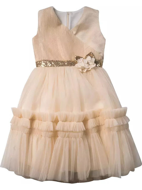 Children's Dress Tulle Beige