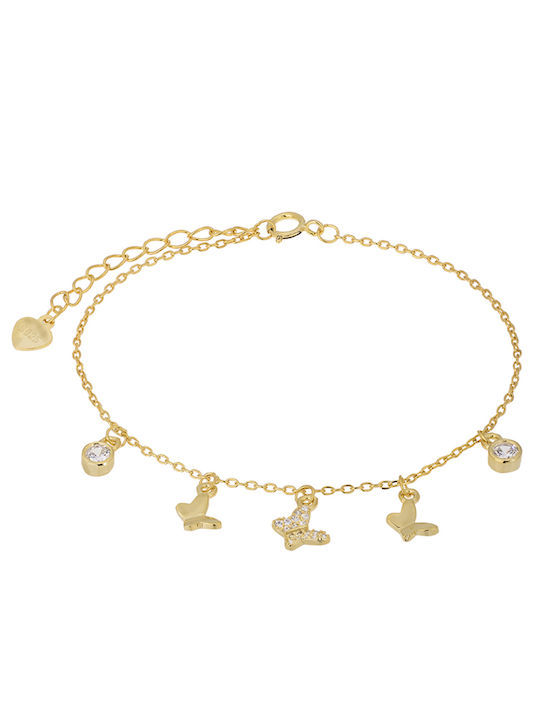 Gold Plated Women's Bracelet 925 with Butterflies 047618 047618 Silver