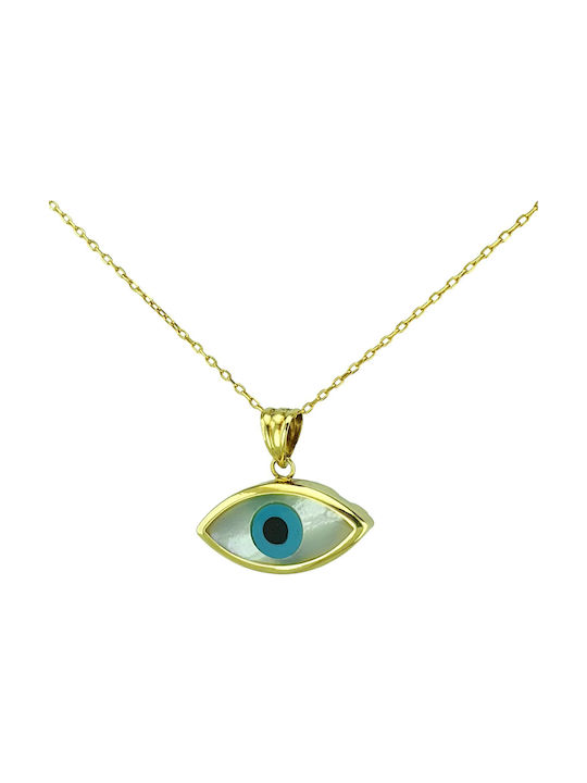 Gold Eye Necklace K14.k988