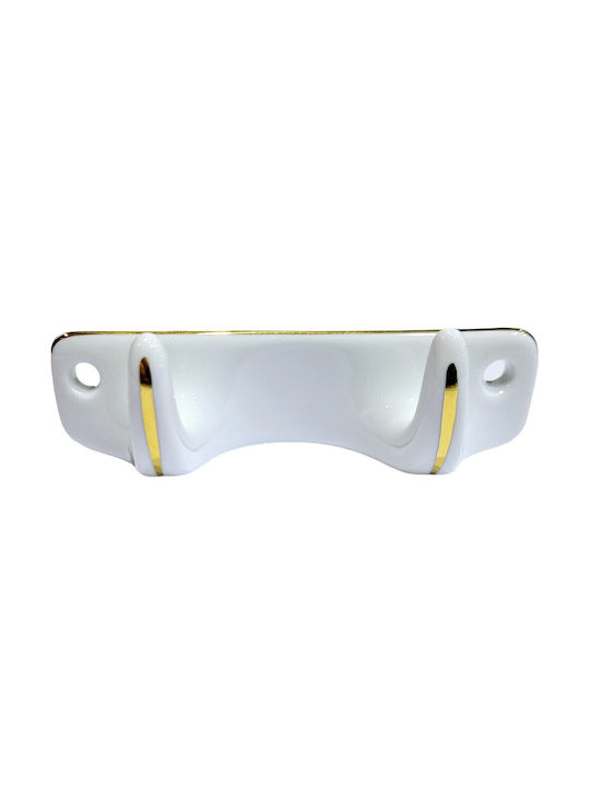 Wandhalterung Aus Polyresin 2 Haken Weiße 12x3.8x3cm