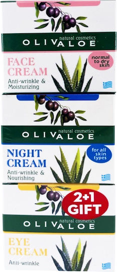 Gesichtspflege-Creme-Set 2+1 Geschenk – Olivaloe