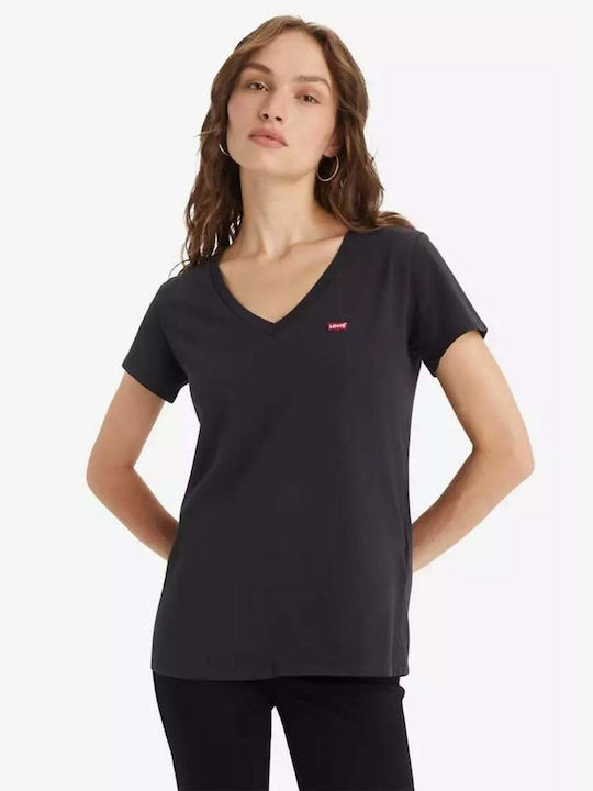 Levi's Women's T-shirt with V Neck Black