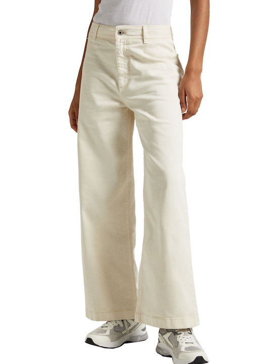 Pepe Jeans Women's Fabric Trousers White