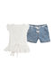 Kinder-Set mit Shorts Sommer 2Stück White