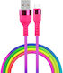 Setty Regular USB 2.0 Cablu USB-C bărbătesc - USB-A 18W Multicolor 1.2m