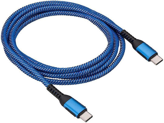 Akyga Regular USB 2.0 Cablu USB-C bărbătesc - USB-C 100W Albastru 1.8m