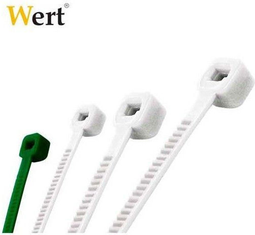 Duna-Wert Plastic Cable Ties 250mm x 3.6mm in White Colour (100 pcs) 2403