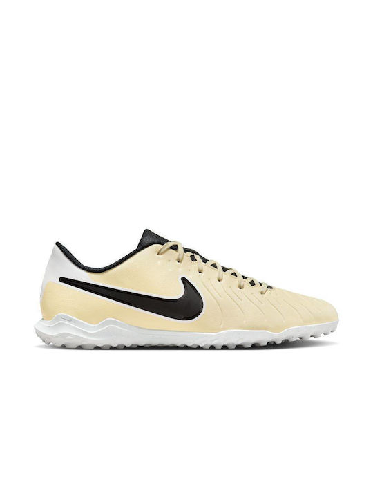 Nike Tiempo Legend 10 Club TF Low Football Shoes with Molded Cleats Lemonade / Metallic Gold Coin / Black