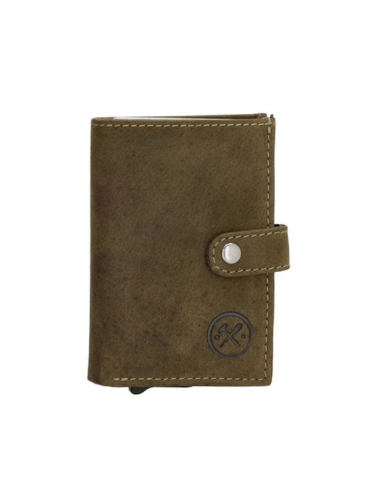 Polo Men's Leather Card Wallet Khaki