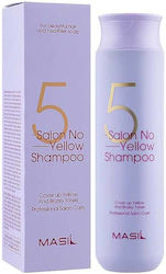 Masil 5 Salon No Yellow Shampoo Probiotic Silver Shampoo zur Neutralisierung von Gelbtönen ohne Sulfate 300ml