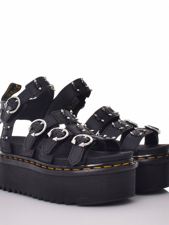Dr. Martens Blaire Quad Hardware Piele Sandale dama Pantofi cu platformă în Negru Culoare
