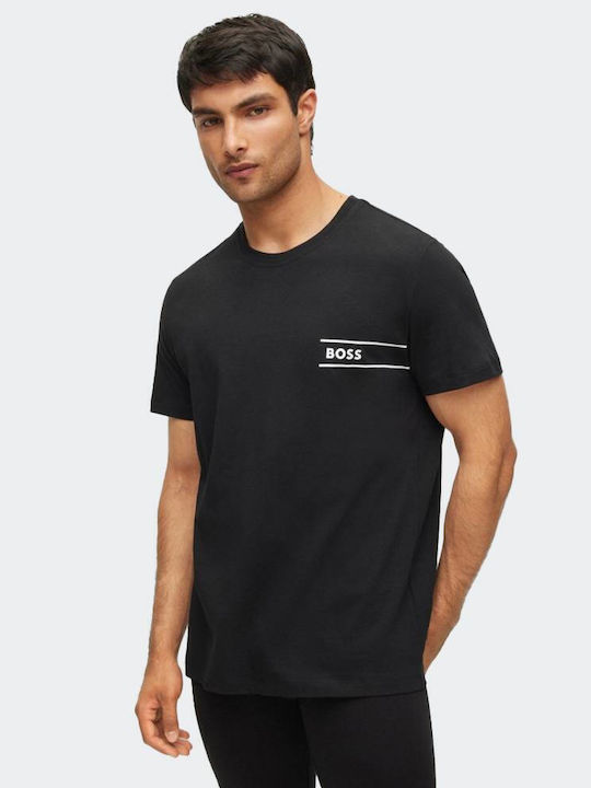 Hugo Boss T-shirt Bărbătesc cu Mânecă Scurtă BLACK