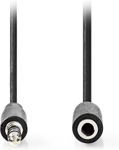Nedis 3.5mm Jack Cable 3.5mm Male - 3.5mm Female Silver 10m CAGL22050BK100