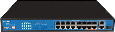 Ewind EW-S1619CF-AP Negestionat L2 PoE Switch cu 16 Porturi Gigabit (1Gbps) Ethernet