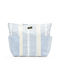 Verde Straw Beach Bag with Wallet Blue