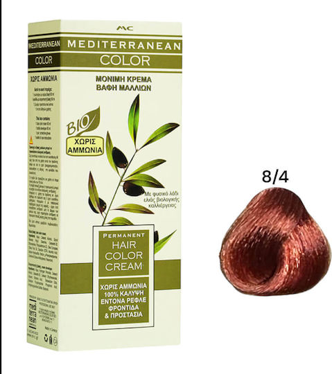 Hair Dye Set Mediterranean Bio 8/4 Light Blonde Copper 60ml