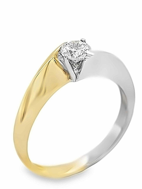 Xryseio Μονόπετρο από Λευκόχρυσο 14K Xryseio Μονόπετρο από Λευκόχρυσο 14K