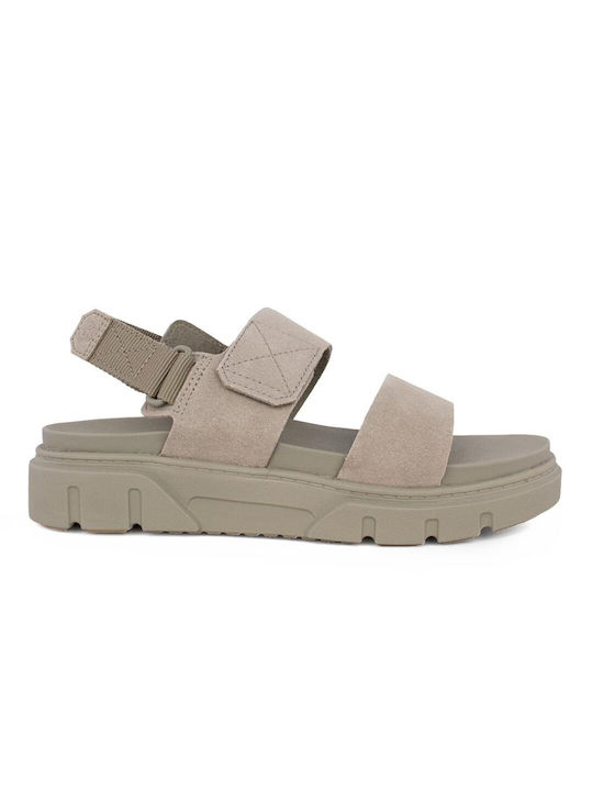 Timberland Leder Damen Flache Sandalen in Braun Farbe