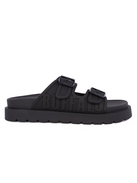Buffalo Synthetic Leather Women's Sandals Black
