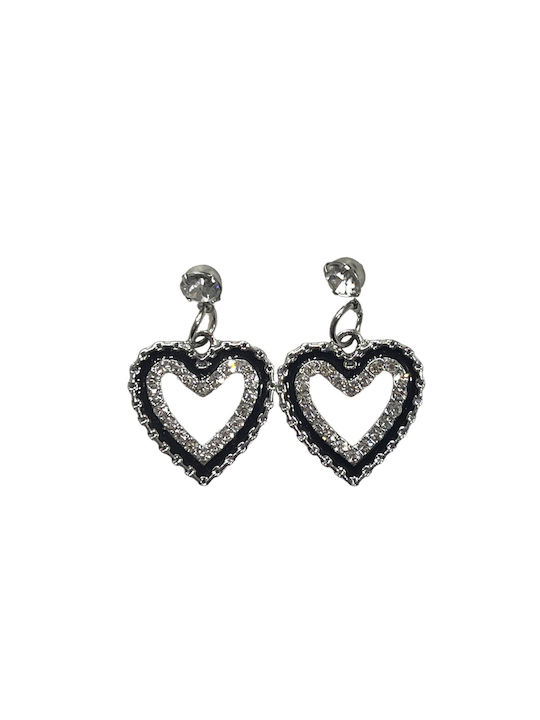 Silver Heart Shaped Earrings