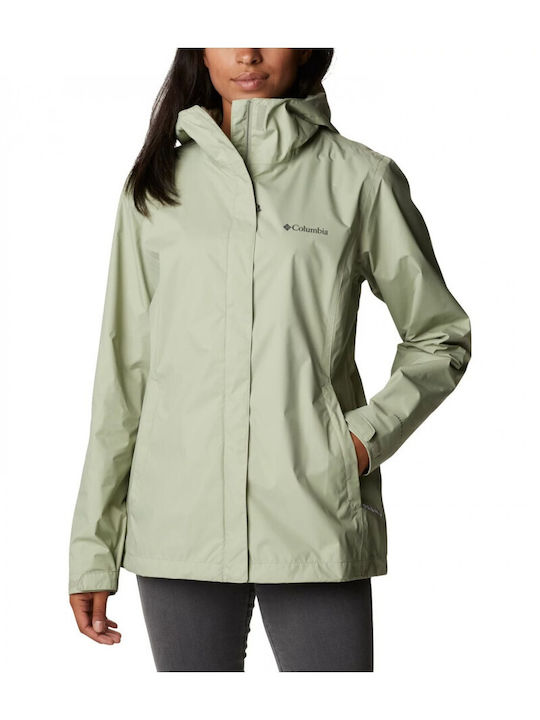 Columbia Women's Short Lifestyle Jacket for Winter with Hood Green