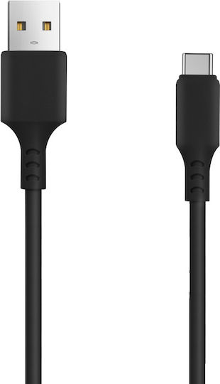 Setty Редовна USB 2.0 Кабел USB-C мъжки - USB-A мъжки Черен 1м