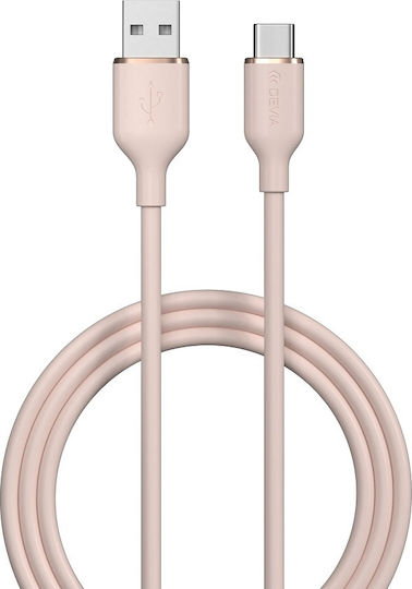 Devia USB Typ-C Kabel Serie USB 2.0 mit USB-A Terminal Rosa 1,2m