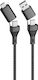 Forever Regular USB 2.0 Cablu USB-C bărbătesc - USB-C / USB-A Negru 1.2m