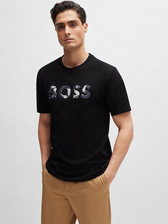 Hugo Boss Tricou pentru bărbați cu mâneci scurte BLACK