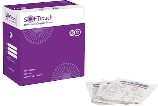 Bournas Medicals Latex Surgical Examination Gloves Powder Free White 1pcs