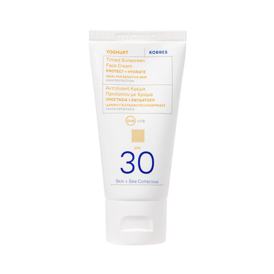 Korres Yoghurt Слънцезащитен Крем За Лице SPF30 С Цвят 50ml