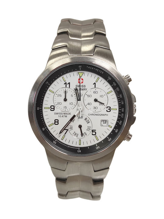 Swiss Military Hanowa Herrenuhr Chronograph Batterie mit Silber rostfreiem Stahlarmband