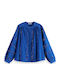Anglaise Langärmelig Damen Hemd Blau