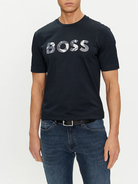 Hugo Boss Bluza Bărbătească cu Mânecă Scurtă Albastră