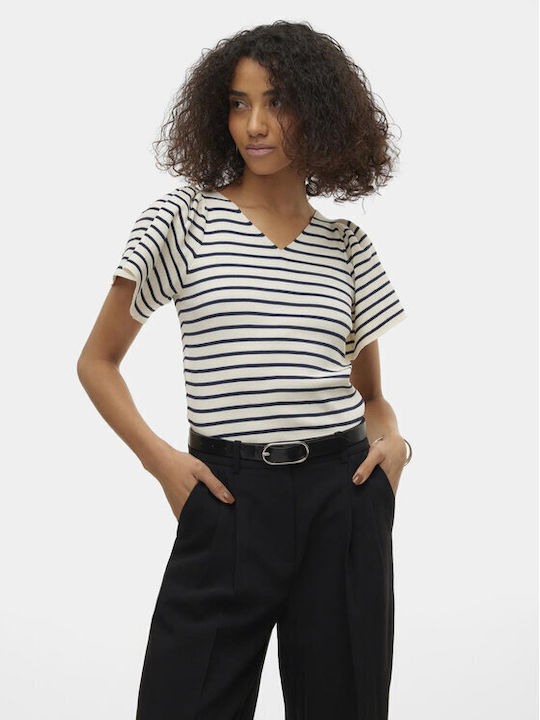 Vero Moda Damen Sommerliche Bluse Kurzärmelig W...