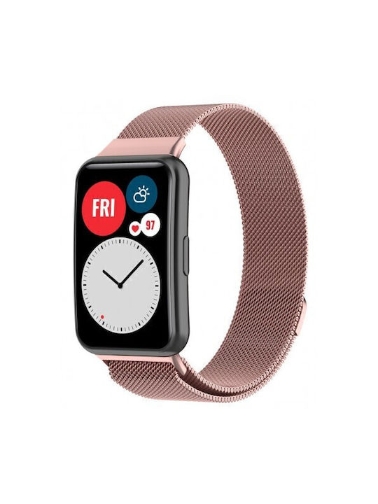 Curea Oțel inoxidabil Rose Gold (Huawei Watch Fit 2)
