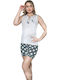 Remix Sommer Damen Pyjama-Set Gray