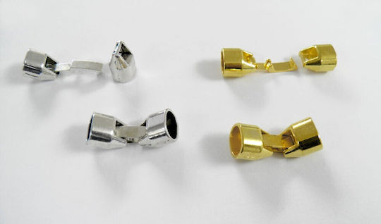 Faitakis Pack Large Metallic Jewelry Clasp from Silver 1x0.7cm.