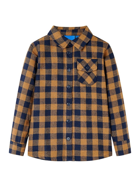 vidaXL Kids Checked Shirt Orange